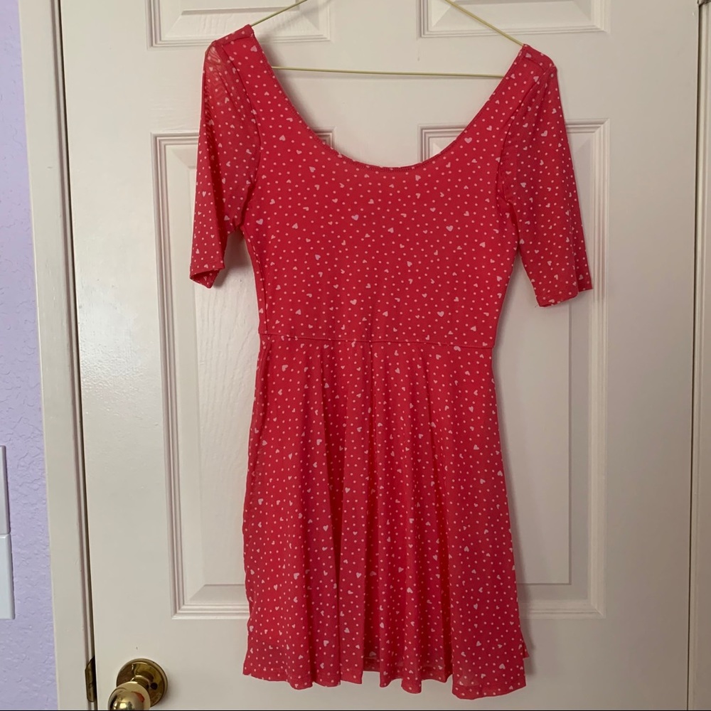 Abercrombie Kids Heart Printed Skater Dress Size L